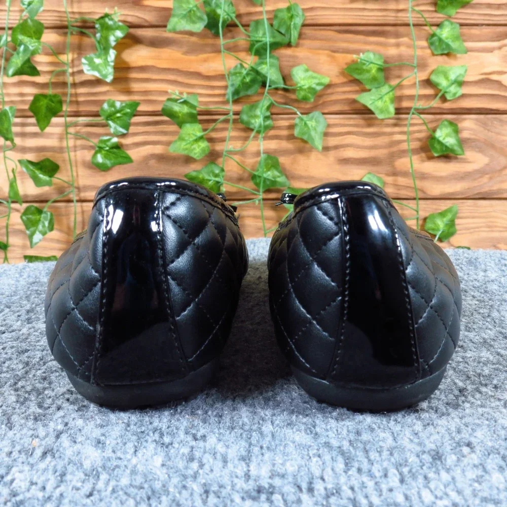 SafeTStep Sasha Comfort Women Ballet Flats Sz 6 Work Casual Black Quilted Patent